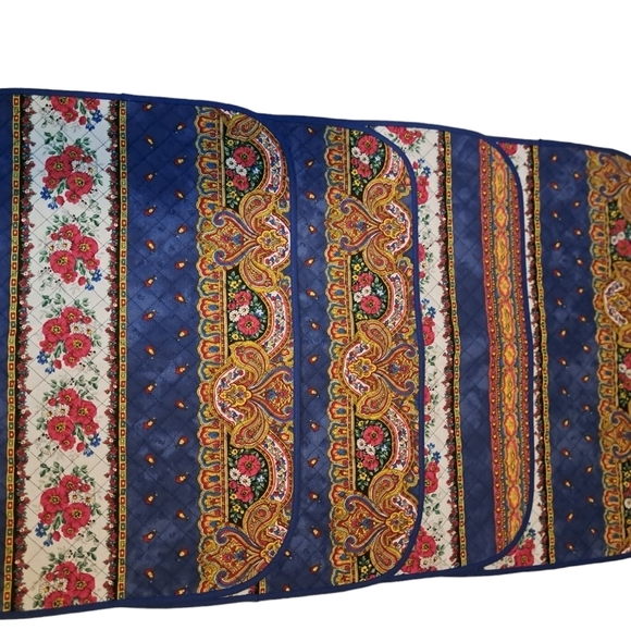 MARAT AVIGNON FRANCE quilted placemats FLORAL country shabby chic set 4 14x19 - Picture 3 of 9